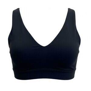 Free People Movement FP Movement Black V Neck Cropped Sports Bra Top Size L